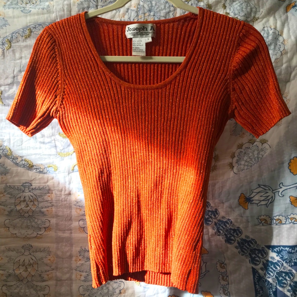 Joseph A. Orange Sparkle Halloween Top